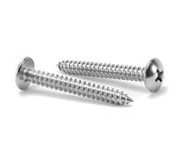 #10 x 2'' Wood Screw Fix 100Pcs Truss Head Phillips 18-8 (304) Stainless Steel Fast Self Tapping Screws by(#6 x 1-1/2")