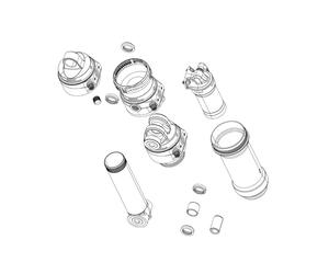 (10 X 22.2, One Colour) RockShox Spare Rear Shock 3 Pieces 1/2 Inch Mounting Hardware