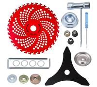 10"x 3 Teeth Weed Eater Blades, 9" x 36 Teeth Carbide Tipped Brush Cutter Blades, with 15 Universal Adapter Kit