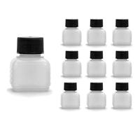 10 x 30 ml Octopus Plastic Bottles, HDPE Plastic Bottles with Black Screw caps, Empty Bottles with Black Screw caps, Square Bottles incl. 10 Labels