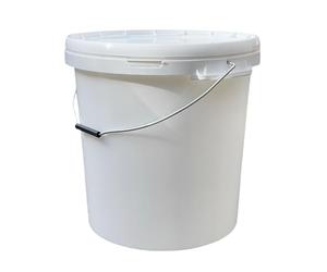 10 x 30L Plastic Bucket Pail + Handle & Lid - Heavy Duty ¦ Food Grade BPA Free ¦ Multi-use Fermentation Feed Dry Food Liquid Chemicals Hydroponics Storage Container WHITE