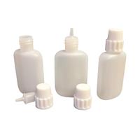10 x 30ml Oval Dropper Bottle with Pointed Tip for Liquid Glue/Paint/Ink/Oil/Varnish - Slim and Refillable - Squeezy Thick Plastic