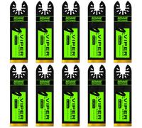 10 x 35mm Wide Bi-Metal Multi Tool Blade Extra Long Reach Titanium Coated | For Wood Nails Soft Metals. Compatible With Dremel Fein Multimaster Makita Dewalt Etc Oscillating Multitool Blade Cutter Saw