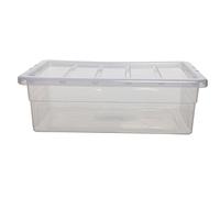 10 X 36CM SPACEMASTER CLEAR STORAGE BOX WITH LIDS MADE IN UK
