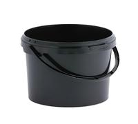 10 x 3L Plastic Bucket Pail + Handle & Lid - Heavy Duty ¦ Food Grade BPA Free ¦ Multi-use Fermentation Feed Dry Food Liquid Chemicals Hydroponics Storage Container BLACK