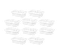 10 x 4 Litre Clear Plastic Container Storage Box with Lid Home Office Stationery