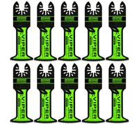 10 x 45mm Wide Bi-Metal Curved Multi Tool Blade Long Reach Coarse Teeth | For Wood Nails Soft Metals. Compatible With Dremel Fein Multimaster Makita Dewalt Etc Oscillating Multitool Blade Cutter Saw