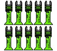 10 x 45mm Wide Bi-Metal Multi Tool Blade Extra Long Reach for Wood & Metal | Compatible With Dremel Fein Multimaster Makita Dewalt Etc Oscillating Multitool Blade Cutter Saw Set For Wood Metal Nails Etc