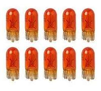 10 x 501 AMBER CAPLESS SIDE LIGHT / INDICATOR BULB 12V 5w W2.1/9.5D 10mm