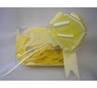 10 x 50mm (2") Rapid Satin Pull Bows - PALE LIGHT YELLOW LEMON for Gift Decorations, Flower Bouquets & Arrangements, Baskets, Wedding Cars, Floral Tributes, Arts & Crafts, Christmas Hampers