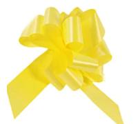 10 x 50mm Pull Bows - Large - Wedding Car Gift Wrap Decoration Floristry - 26 Colours (Yellow x 10)