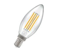 10 X 5W = 40W SES E14 BC B22 ES E27 SBD B15D LED Candle DIMMABLE 470 Lumen 2700K 7161 240V Clear Filament LAMP Bulb (E14 SES)