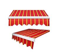 10' x 6.5' Retractable Awning Fabric Replacement - UV Protection Outdoor Sunshade Canopy for Windows & Doors, Weather-Resistant Red Shade Shelter (3x2.5m)