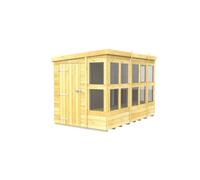 10 x 6 Feet Pent Potting Shed - Wood - L178 x W302 x H201 cm Buttercup Farm Brown One Size