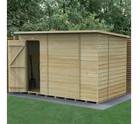 10 x 6 Forest Beckwood Pent Shed Shiplap Windowless Double Door 25yr Guarantee With Installation
