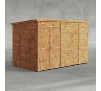 10 x 6 Powersheds Tongue and Groove Windowless Pent Wooden Shed With Double Doors
