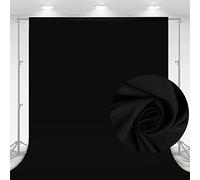 10 x 7 FT Black Backdrop Background for Photography, High Density Polyester Fabric Pure Black Photo Backdrop Curtain Screen Collapsible Seamless for Photoshoot Portraits Party Video Studio Film