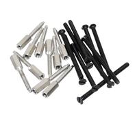 10 x 75mm Black Socket Screws Set - M3.5 50mm Screw with Extension Studs - Long For Deep Boxes, Tiled Walls etc