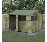 10 x 8 Forest 4Life Reverse Apex Shed with Double Doors 25yr Guarantee