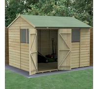 10 x 8 Forest Beckwood Reverse Apex Shed Shiplap Double Doors 25yr Guarantee
