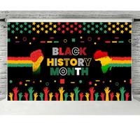 10 x 8 ft Black History Month Backdrop, African Black History Month Classroom Banner African American Party Background Posters Decorations Photo Shoot Props