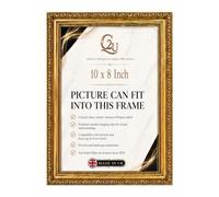 10 x 8 Inch Gold Poster Frame, 10 x 8 Inch Shabby Chic Ornate, Vintageen Picture Frame, Large Gold Photo Frame for Posters, Prints, Artwork, Photos & Jigsaw Puzzles