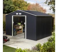 Rowlinson Trentvale 10X8 Metal Apex Shed - Dark Grey, Grey