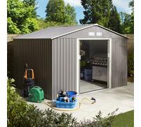 Rowlinson Metal Apex Shed Trentvale 10 x 8 ft Light Grey