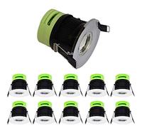 10 x 8W Fire Rated LED Dimmable Downlight by sparkLED™ | Free Professional Help | IP65 Suitable for Bathrooms | Chrome or White (Bezel: White)