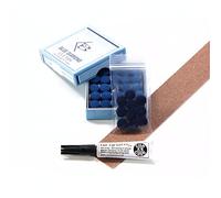 10 X 9mm Leather Blue Diamond Snooker Pool Cue Tips - FREE C&C Cue Tip Gel Glue