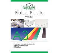 10 x A3 Sheets of White Corrugated Plastic Board. PVC Fluted Outdoor Display Board