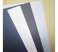 10 x A4 Silver Double Sided Pearl, Pearlescent, Pearlised Card Stock, 240gsm - Stella Crafts