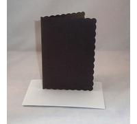 10 x A5 Black Scalloped Card Blanks with White Envelopes