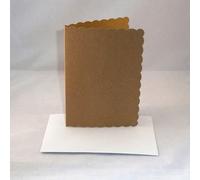 10 x A5 Real Kraft Scalloped Card Blanks with White Envelopes
