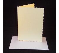 10 x A6 Cream Scalloped Card Blanks with White Envelopes