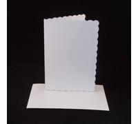10 x A6 White Scalloped Card Blanks with White Envelopes
