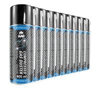 10 x AABCOOLING Compressed Gas Duster 400ml - Compressed Air for Cleaning Computer, Keyboard, and Other Office Equipment, Laptop Cleaner, PC Cleaning Kit, Air Duster, Can of Air, Aerosol, Canned Air