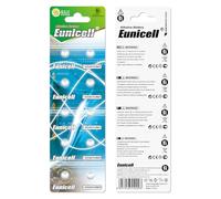 10 x AG1 Eunicell Alkaline Button Cell Batteries in Separated Blister Packaging - G1 LR60 LR621 SR621W 364