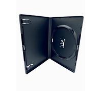 10 x Amaray Single Black DVD CD Blu-ray Disc Cases 14mm Spine with Booklet Clips & Clear Outer Sleeve for Artwork Inlay - Holds 1 Disc of Any Format