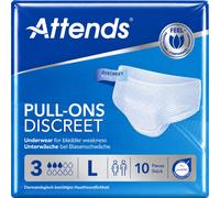 10 x Attends Pull-Ons Discreet Underwear 3 White| L| Inco Underwear|1 Pack of 10