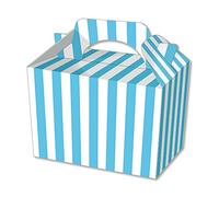 10 x Baby Blue Stripe Designs Kid Childrens Plain Activity Food Loot Favour Birthday Party Bag Gift Box Wedding Toy Christmas