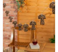 10 X Battery Operated Mushroom String Lights Outdoor Rattan Garden Led Lighting