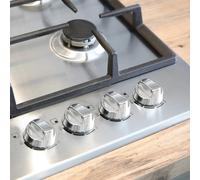 10 X Belling Oven Knob Silver Gas Hob Cooker Universal Switch Knobs + Adaptor