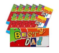 10 x Best Dad Chocolate Bar Wrapper - Get Well Soon Gifts, Teacher Gifts, Funny Gifts for Women, Men, Teachers Birthday Present Rude Joke Secret Santa (Chocolate not included)