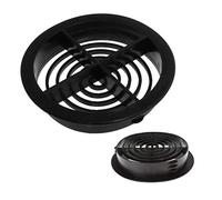 10 x Black Plastic Soffit Vents 70mm Circular Push Fit Eaves Disc Roof Vent Air Grille