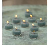 10 x Blue Tea Light Candle Holders, Bundle of 10 Petrol Blue Tea Lights, Rustic Coloured Unscented TLight Candles, Christmas or Wedding