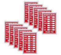 10 x Business Hours Sign Red High Contrast Opening Closing Times Shop Door Notice