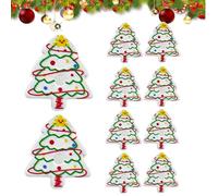 10 x Buttons for DIY, Tree Shaped Ornaments for Decoration with Pin, 2D Acrylic Christmas Ornaments - For Decorating Adults Clothing Accessories