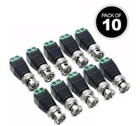 10 X Cat5 To Bnc Power Plug Male Terminal Connector Adapter For Cctv Camera Video
