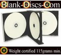 10 x CD Multi Jewel Cases - Quad HOLDS 4 Disc each (23mm, 115grams) Black Tray pack of 10-Cases